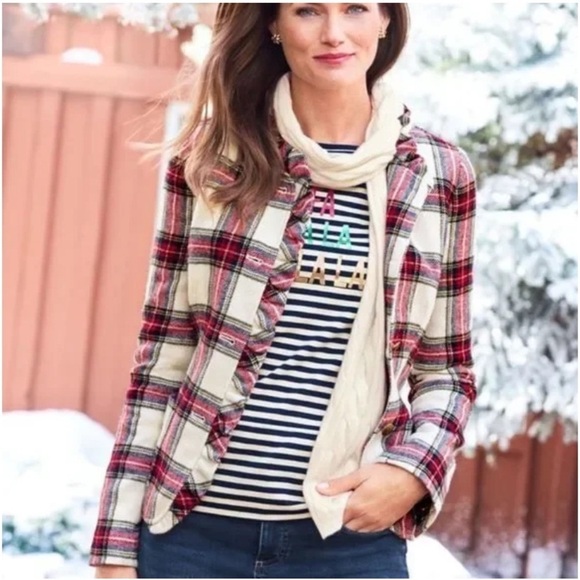 Talbots Shetland Plaid Tartan Blazer - Picture 2 of 12